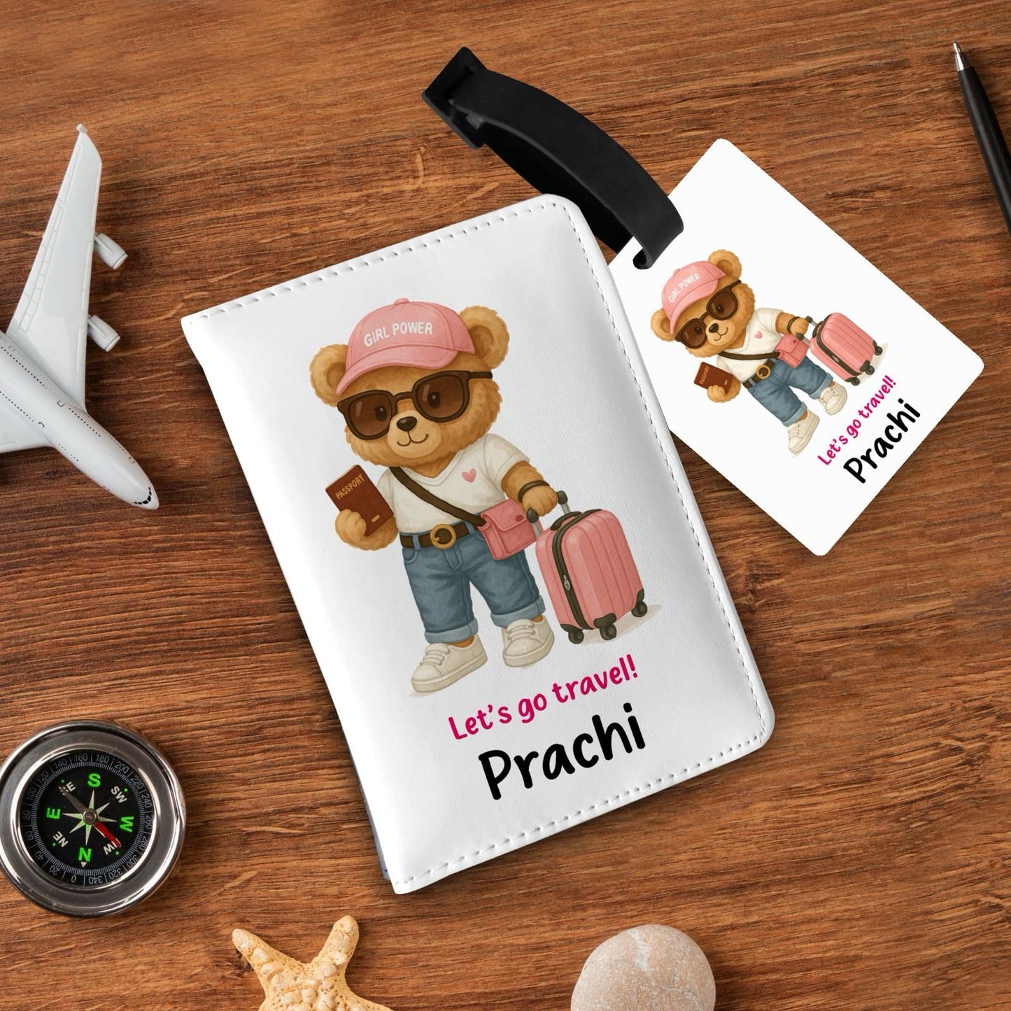 Personalized Passport and bag tag combo