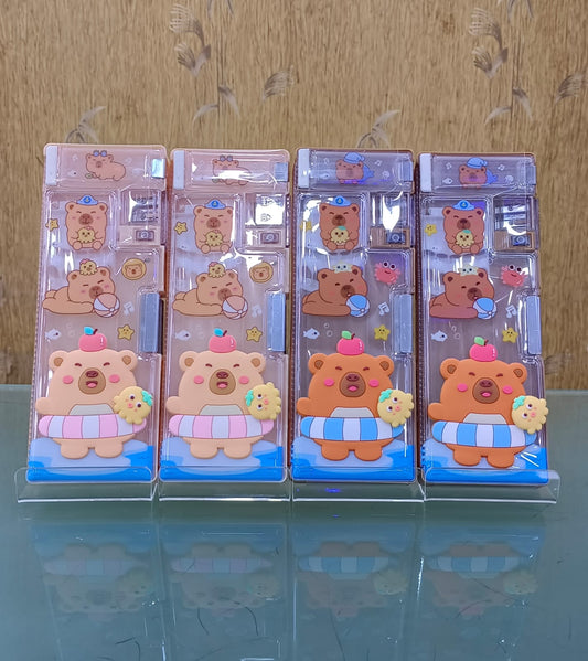 New Designs Magnetic Pencil Case with Sharpener- Stationary Organizer Pencil Box for Girls, Kids, Boys (Multicolor)