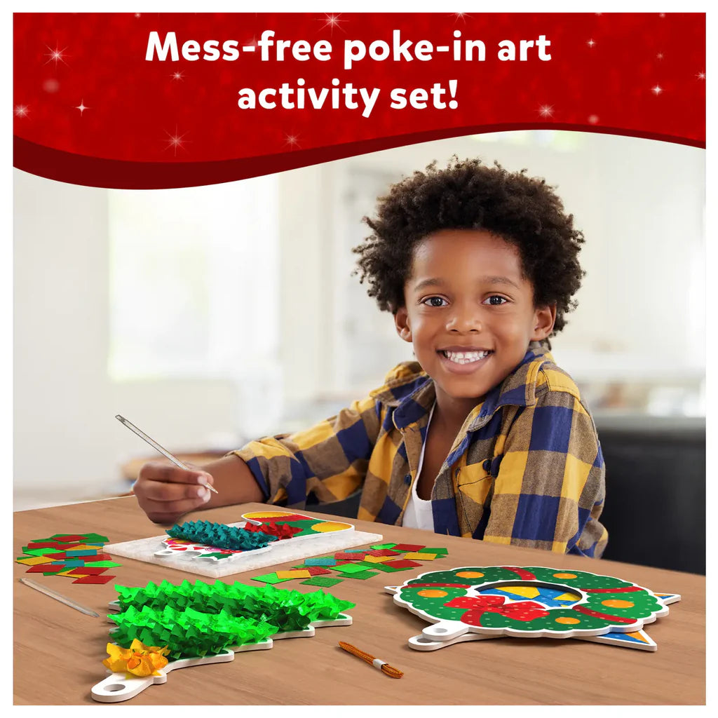 Poke-in Art: DIY Christmas Decor | No Mess Art for Kids (ages 4-9)