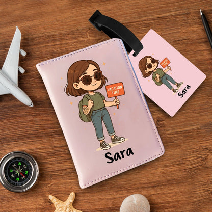 Personalized Passport and bag tag combo