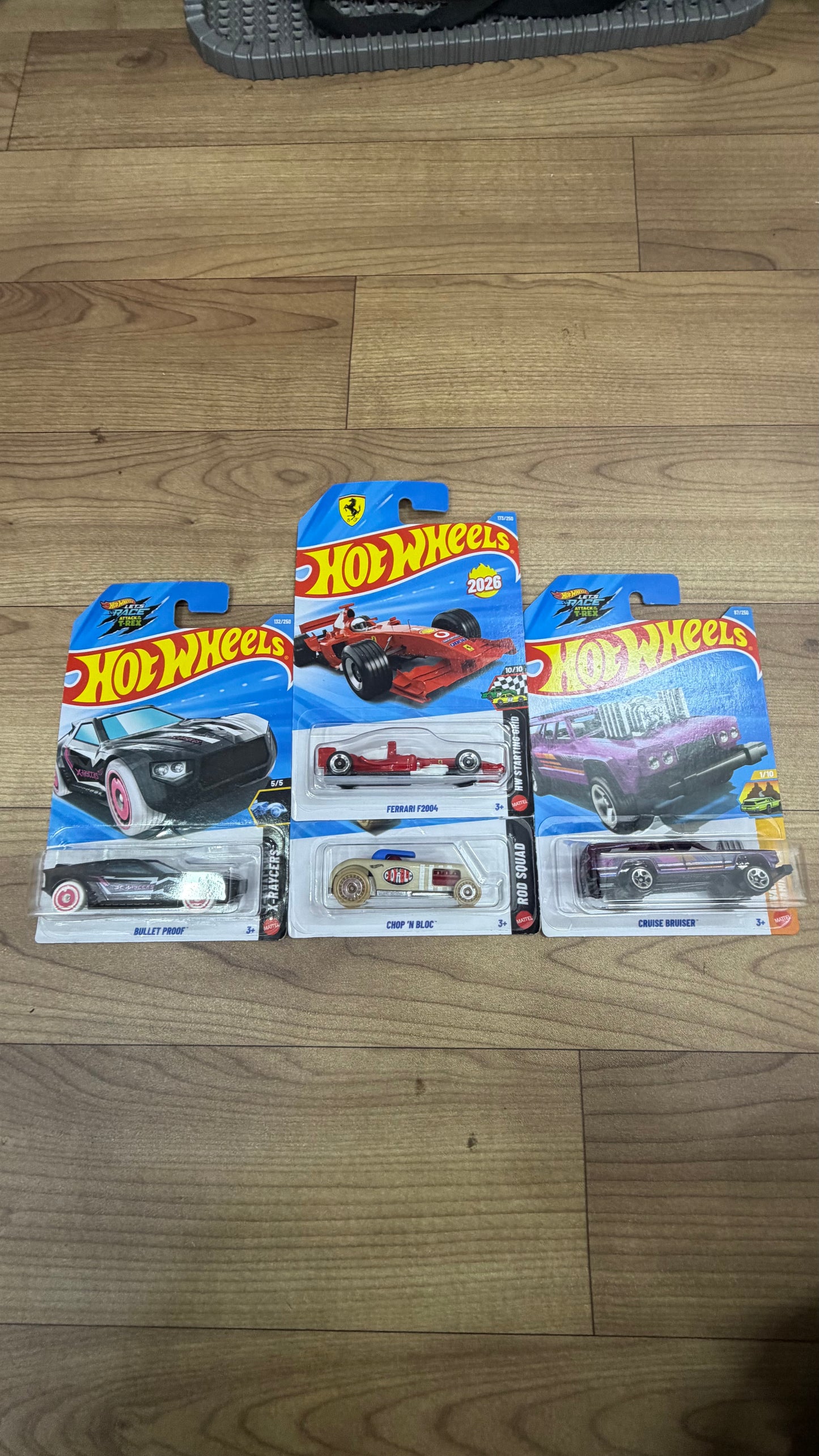 FERRARI F2004 and BULLET PROOF and CHOP N BLOC and CRUISE BRUISER- SINGLE HOTWHEELS