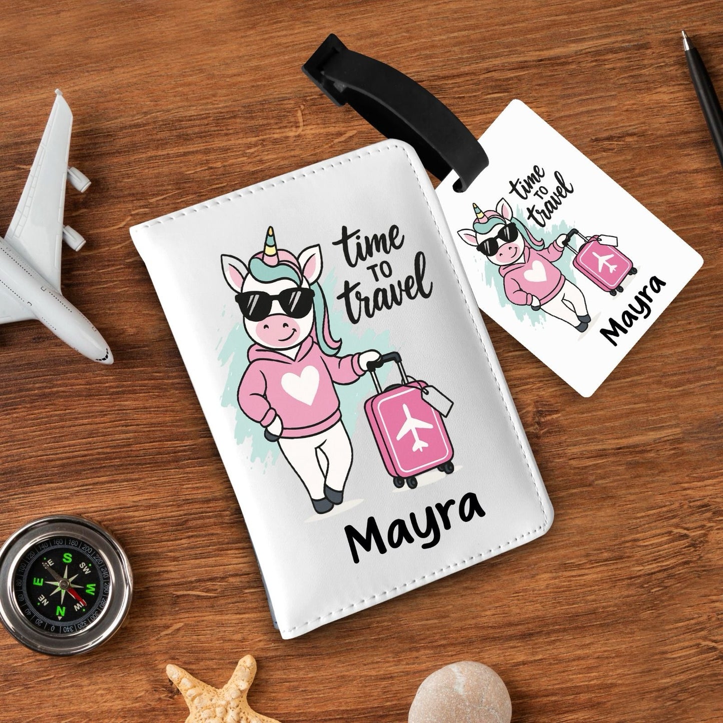 Personalized Passport and bag tag combo