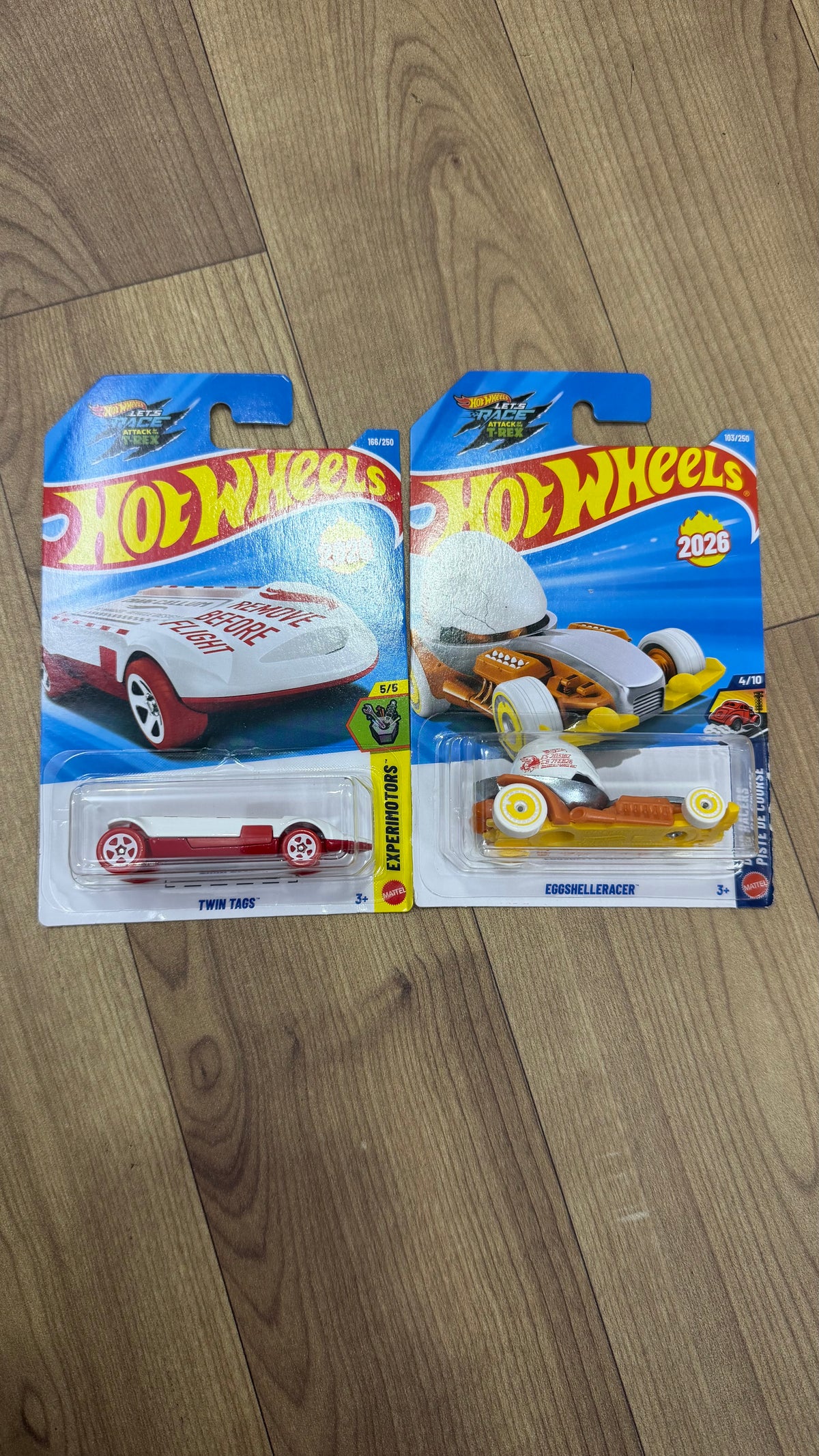 TWIN TAGS AND EGGSHELLRACER- SINGLE HOTWHEELS