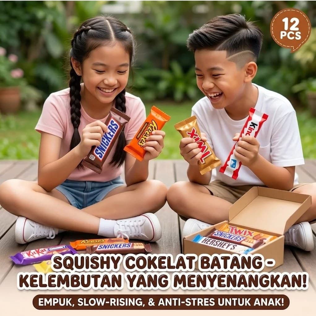 Chocolate Bar Squishy Toy | Super Soft Slow Rising Squeeze Fidget | Realistic Snack Design | Stress & Anxiety Relief Sensory Toy for Kids & Adults | Pack of 1
