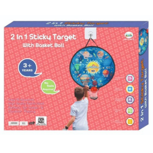 2 in 1 sticky target with basket ball for kids Age 3+