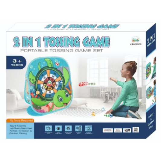 2 in 1 tossing game, portable tossing game set for kids Age 3+