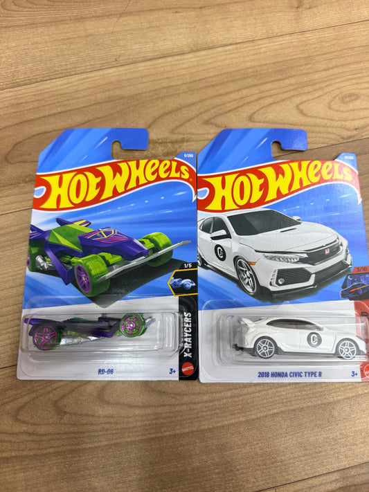 SINGLE HOT WHEELS CAR 2018 HONDA CIVIC TYPE R AND RD-06