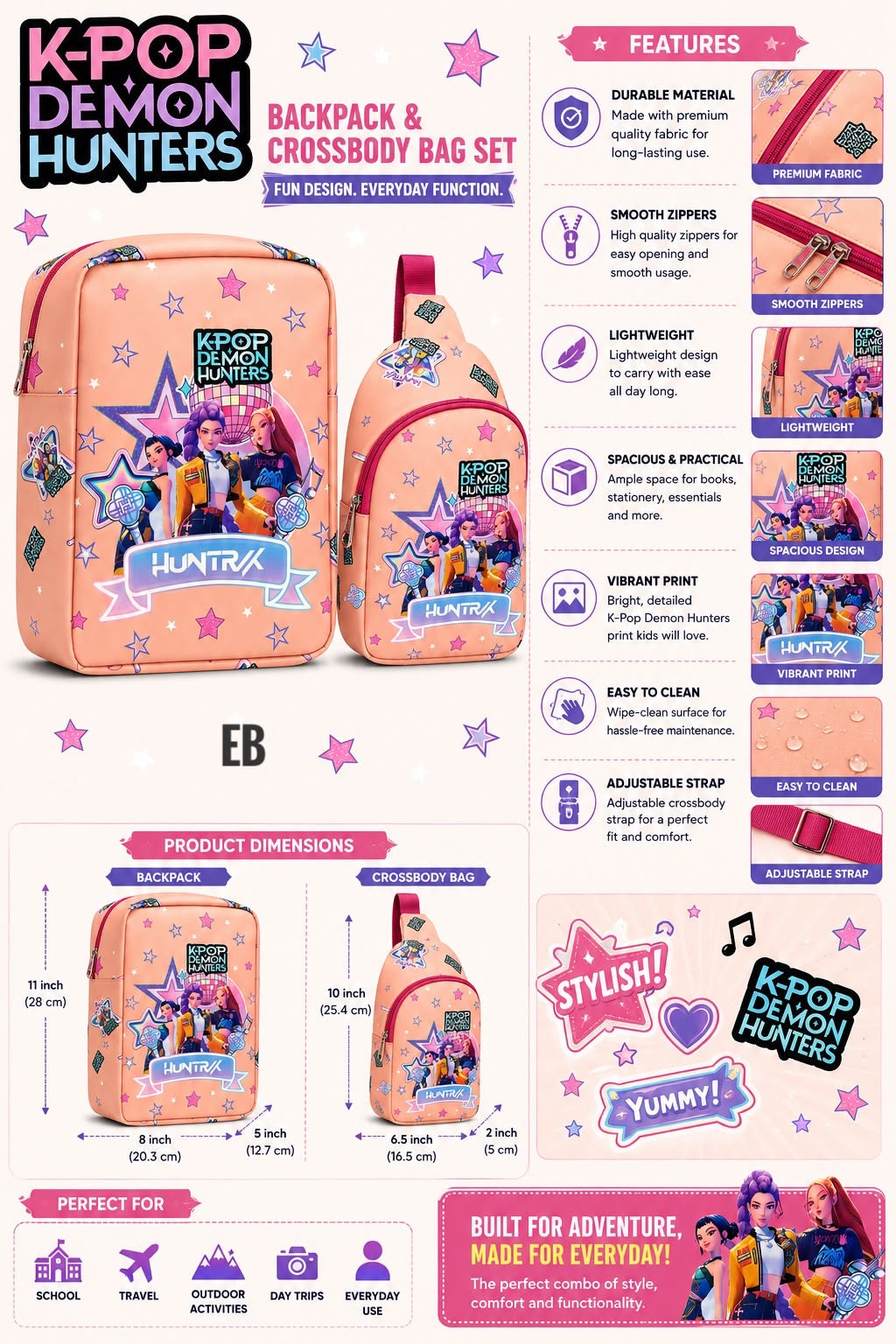 Etrending Backpack and Sling Bag Set