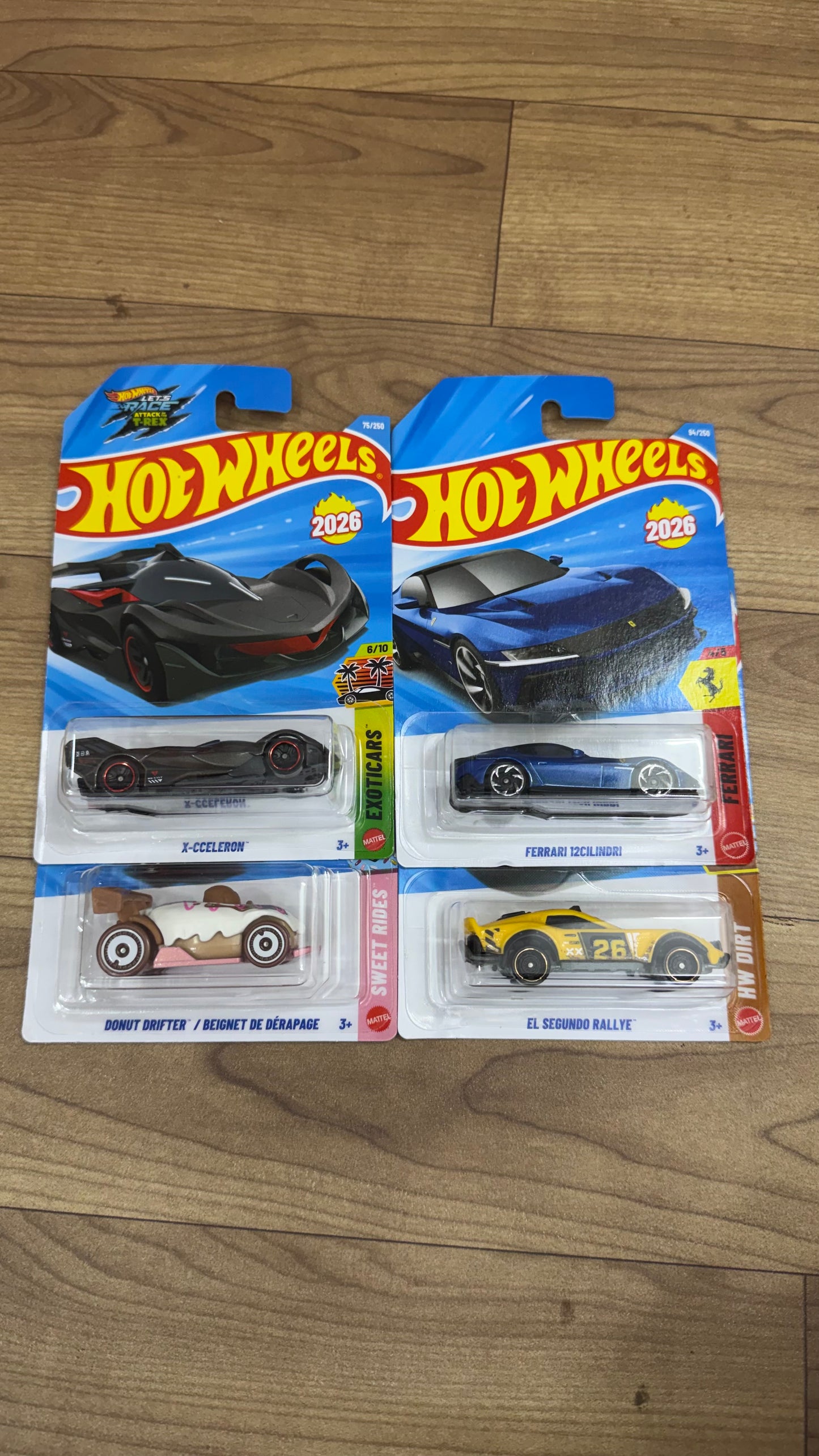 FERRARI 12CILINDRI and X- CCELERON and DONUT DRIFTER and EL SEGUNDO RALLYE- SINGLE HOTWHEELS