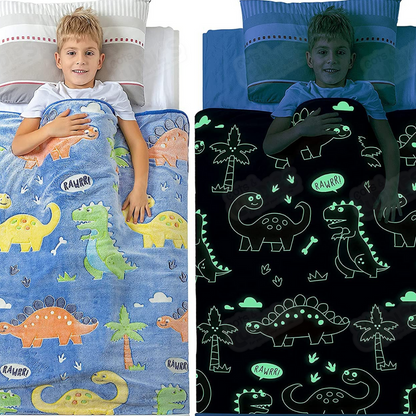 Premium Super Soft Warm Cozy Furry Blanket Glow in The Dark (6ft x 6ft)