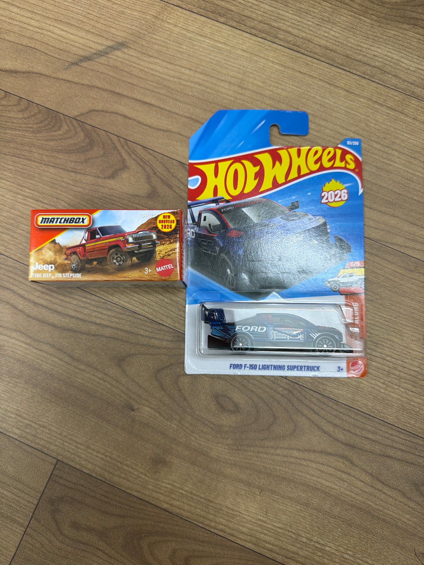 SINGLE HOT WHEELS CAR FORD F-150 LIGHTNING SUPERTRUCK and DNK70 (MATCHBOX PWR GBRS HERITAGE)-  1980 JEEP J10 STEPSIDE