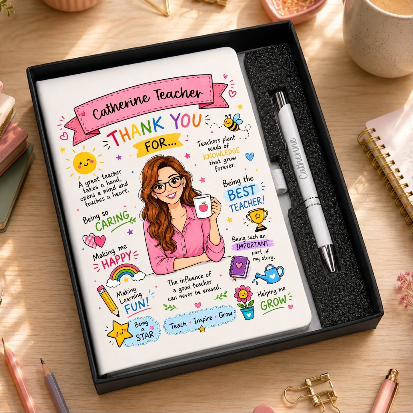 Customised Teacher’s Day Gift — A5 Diary & Pen