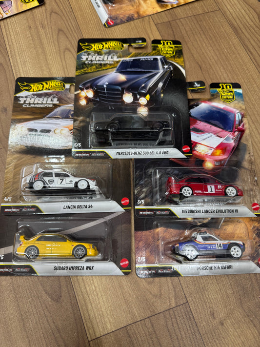 Hot Wheels Car Culture 2026 Thrill Climbers Q Case, Set of 5 Cars, FPY86-961Q