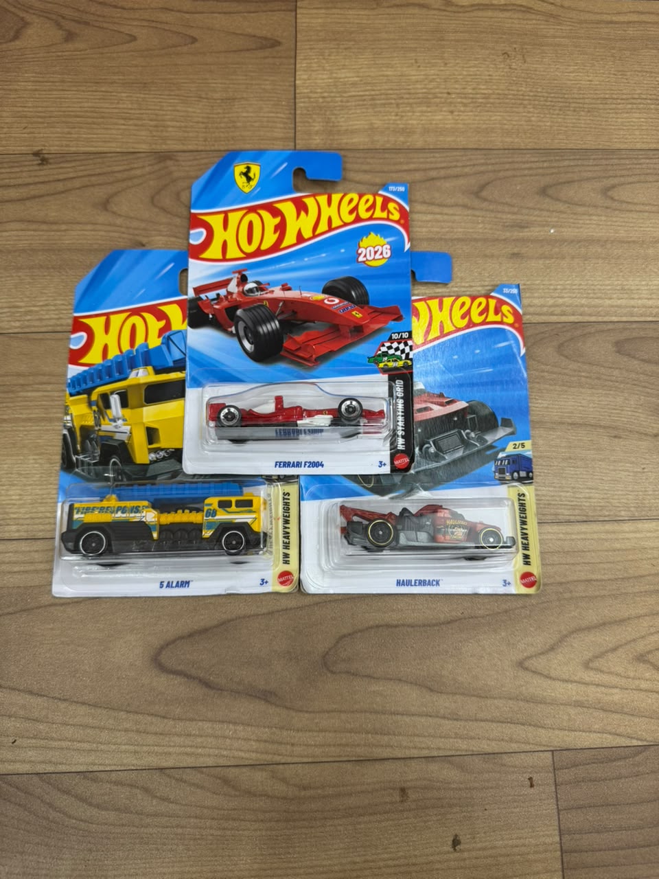 FERRARI F2004 AND 5 ALARM AND HAULERBACK: SINGLE HOT WHEELS