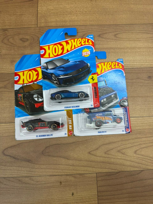 FERRARI 12CILINDRI AND MAILED IT AND EL SEGUNDO RALLYE : SINGLE HOT WHEELS CARS