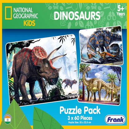 Frank 3 in 1 National Geographic Dinosaurs Jigsaw Puzzle