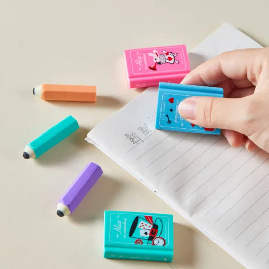 Book and Pen Shape Eraser for Kids