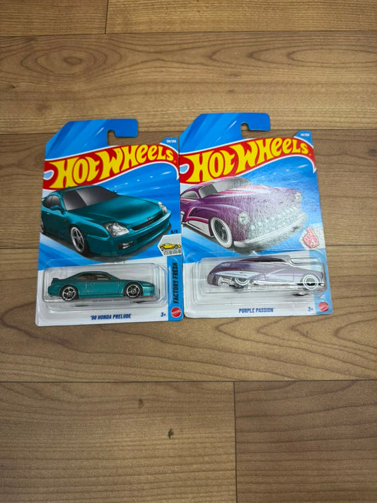 98 HONDA PRELUDE AND PURPLE PASSION : SINGLE HOT WHEELS CARS