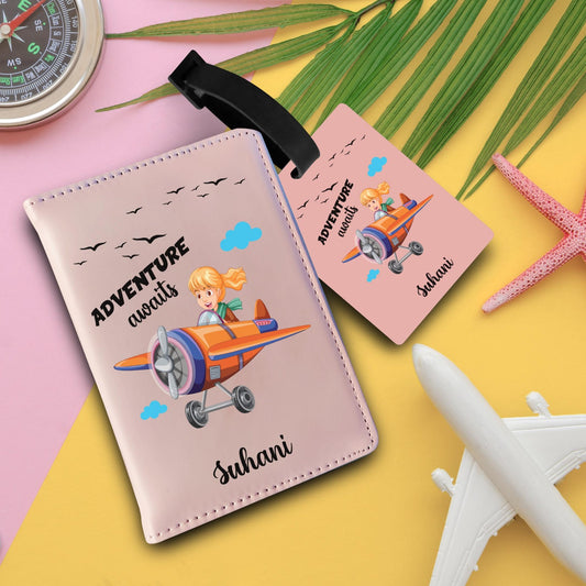 Personalized Passport and bag tag combo