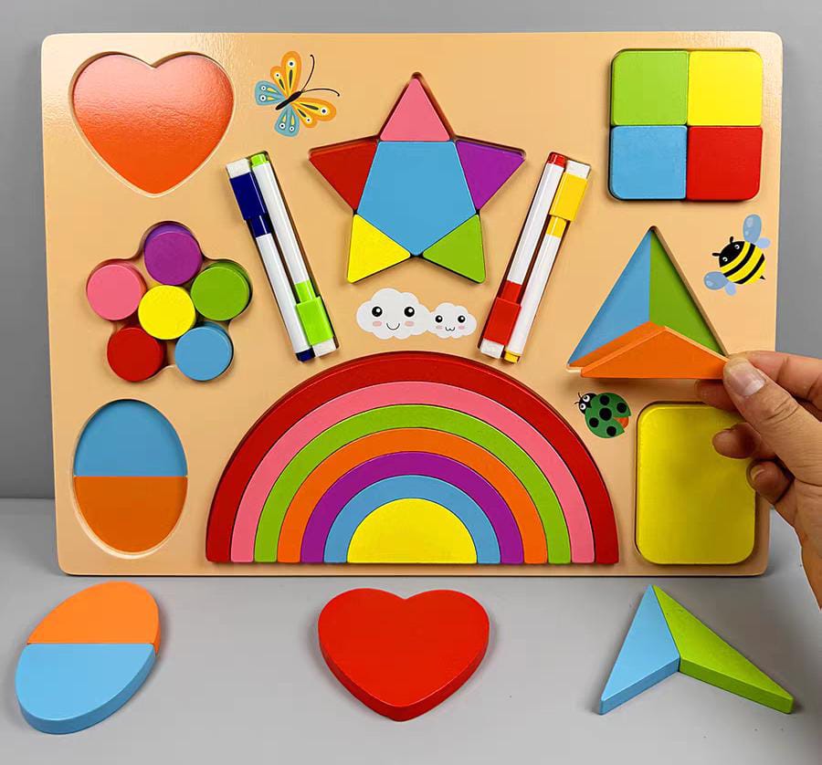 Wooden Shape Puzzle & White Board
