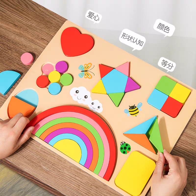 Wooden Shape Puzzle & White Board