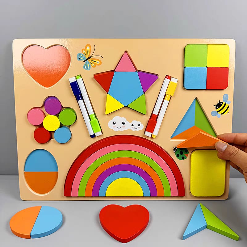 Wooden Shape Puzzle & White Board