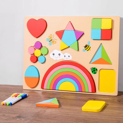 Wooden Shape Puzzle & White Board