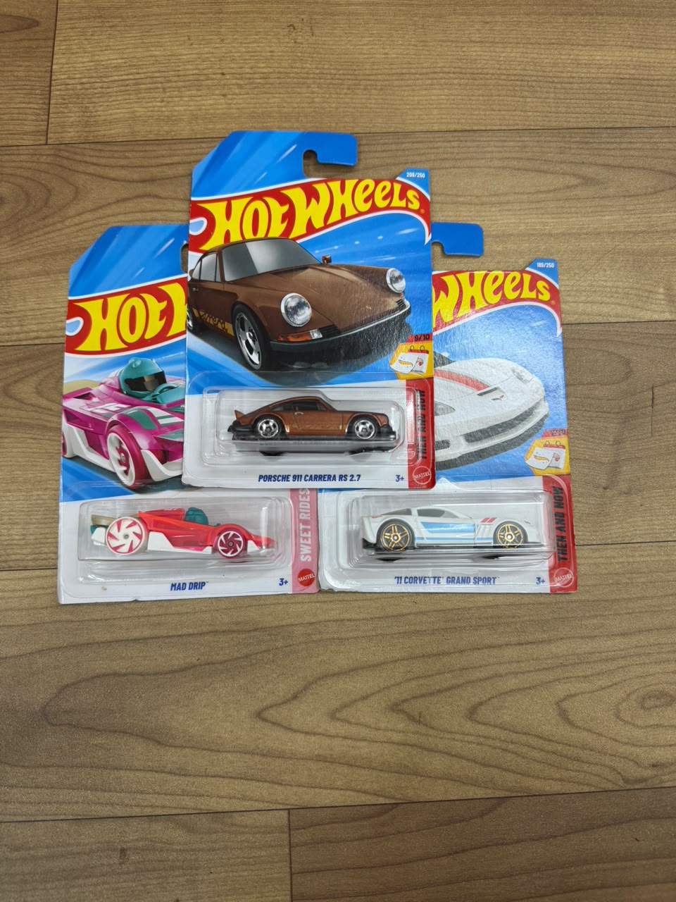 PORSCHE 911 CARRERA RS 2.7 AND 11 CORVETTE GRAND SPORT AND MAD DRIP: SINGLE HOT WHEELS