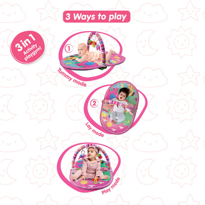 3 In 1 Deluxe Play Gym – Pink