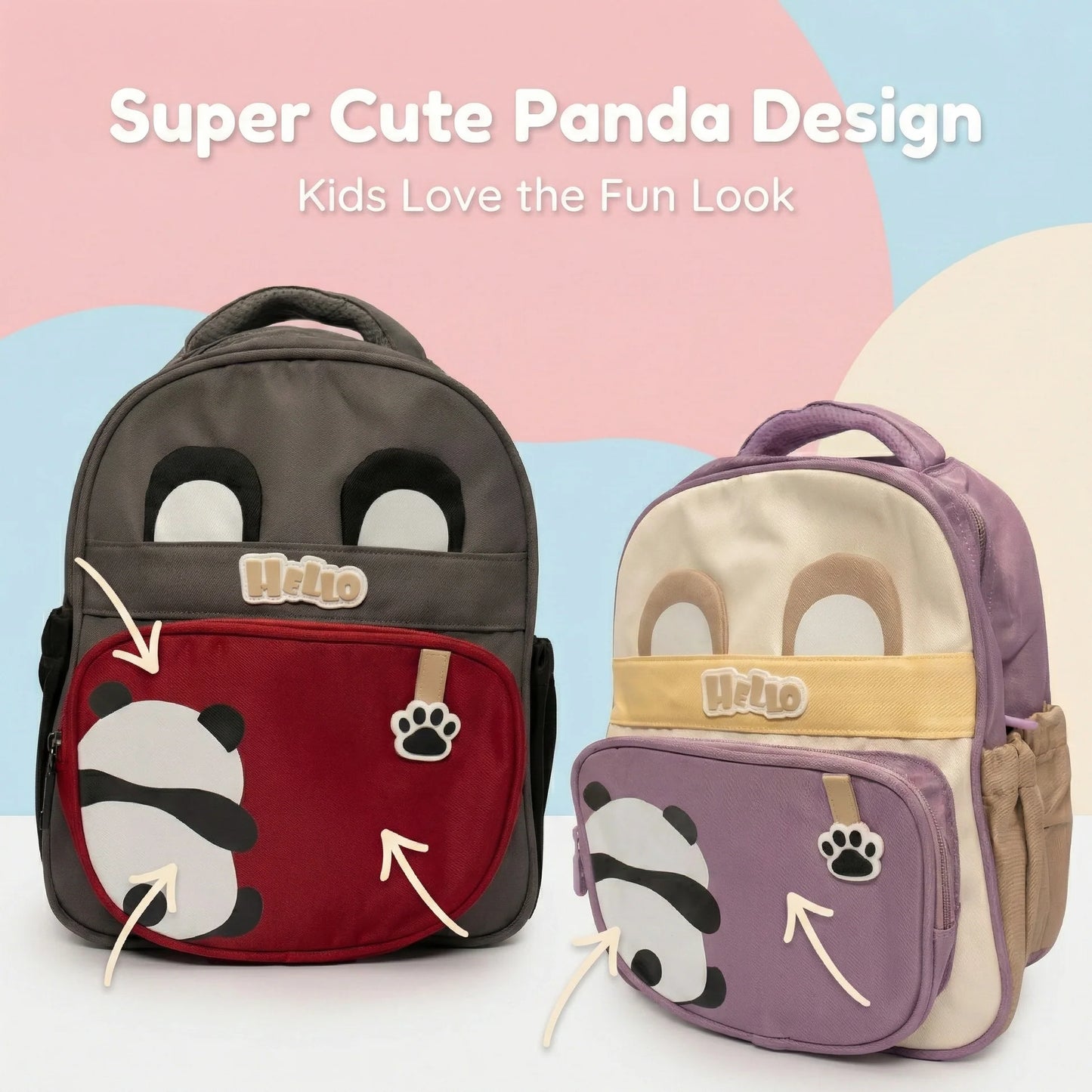 3D Panda Kids School Bag