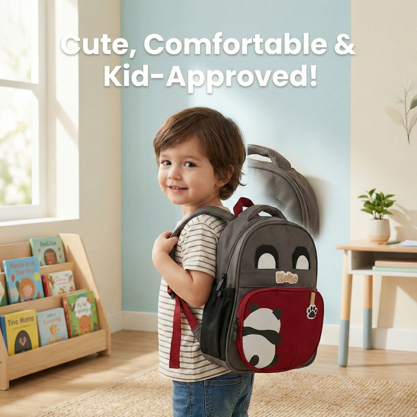 3D Panda Kids School Bag