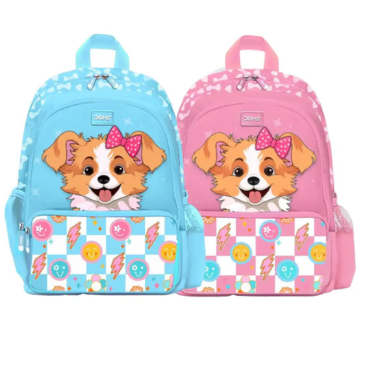 DOMS Waterproof School Bag for Kids – Puppy Face Series | Cartoon Print