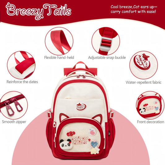 Panda- Cat Ear Kids School Bag | Lightweight Backpack