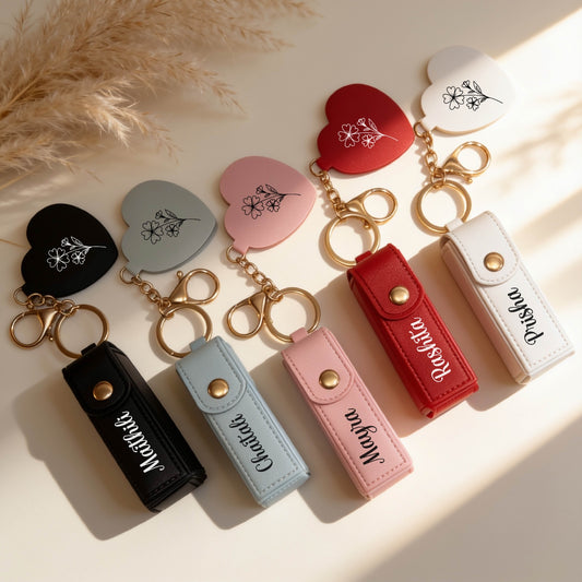 Personalised Lipstick Holder Keychain