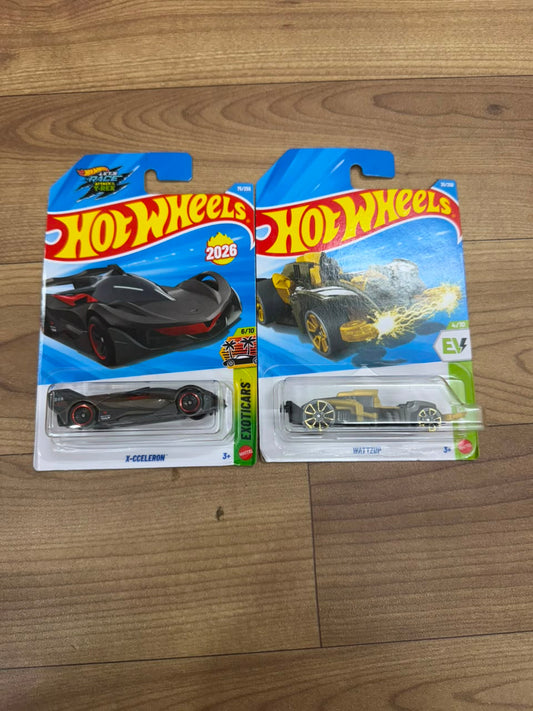 X- CCELERON AND WATTZUP : SINGLE HOT WHEELS CARS