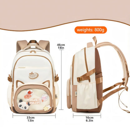 Panda- Cat Ear Kids School Bag | Lightweight Backpack