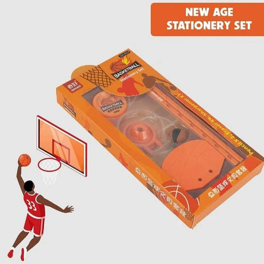 Basketball Theme Stationery Set includes Pencils Erasers & Sharpener Writing Set