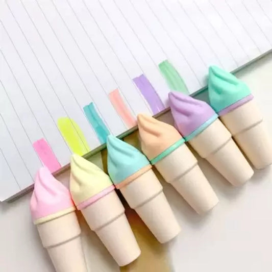 6 pcs Ice Cream Cone Highlighter for kids