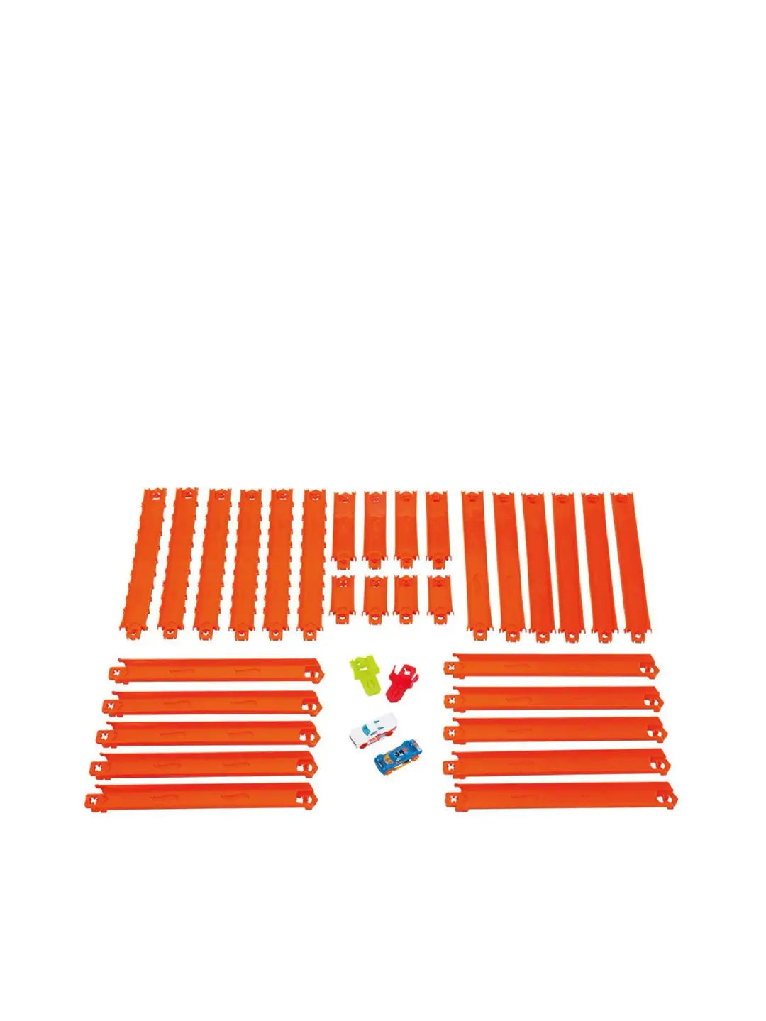 Hot WheelsToy Car Track Set, Track Creator Deluxe Pack & 2 1:64 Scale Die-Cast Vehicles, 25 Feet of Different Length Speed Snap Track & Connectors, JDW42
