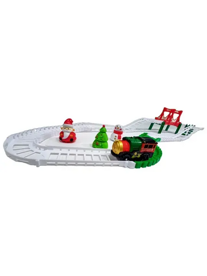 Christmas Rail Train Set, Railway "New Year's Adventures", 70 pieces