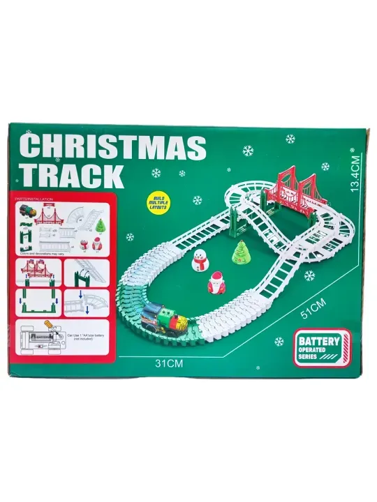 Christmas Rail Train Set, Railway "New Year's Adventures", 70 pieces