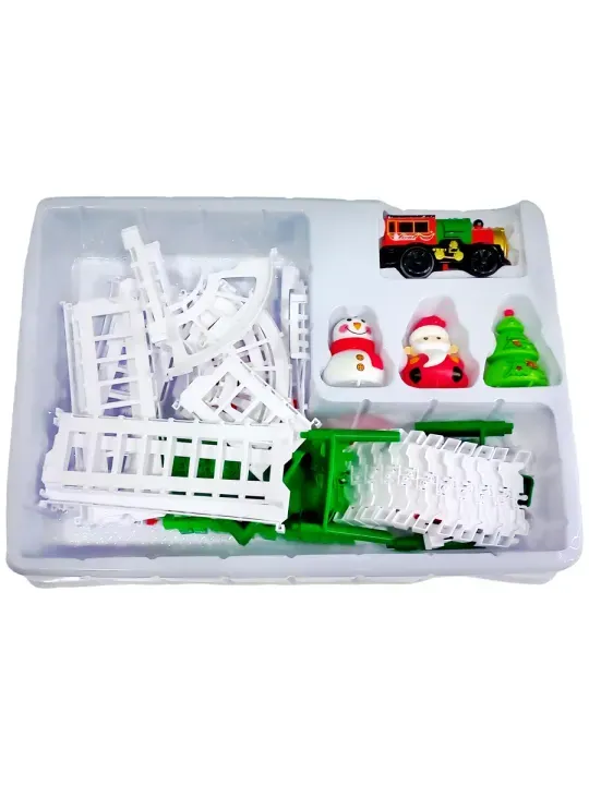 Christmas Rail Train Set, Railway "New Year's Adventures", 70 pieces