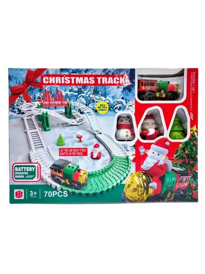 Christmas Rail Train Set, Railway "New Year's Adventures", 70 pieces