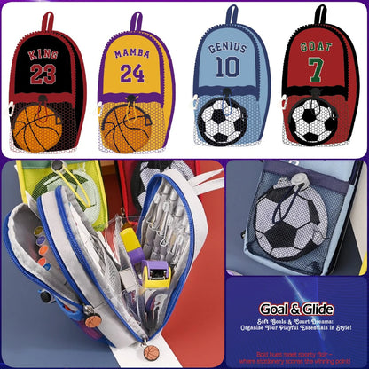Sports Jersey Pencil Pouch- Football and Basketball