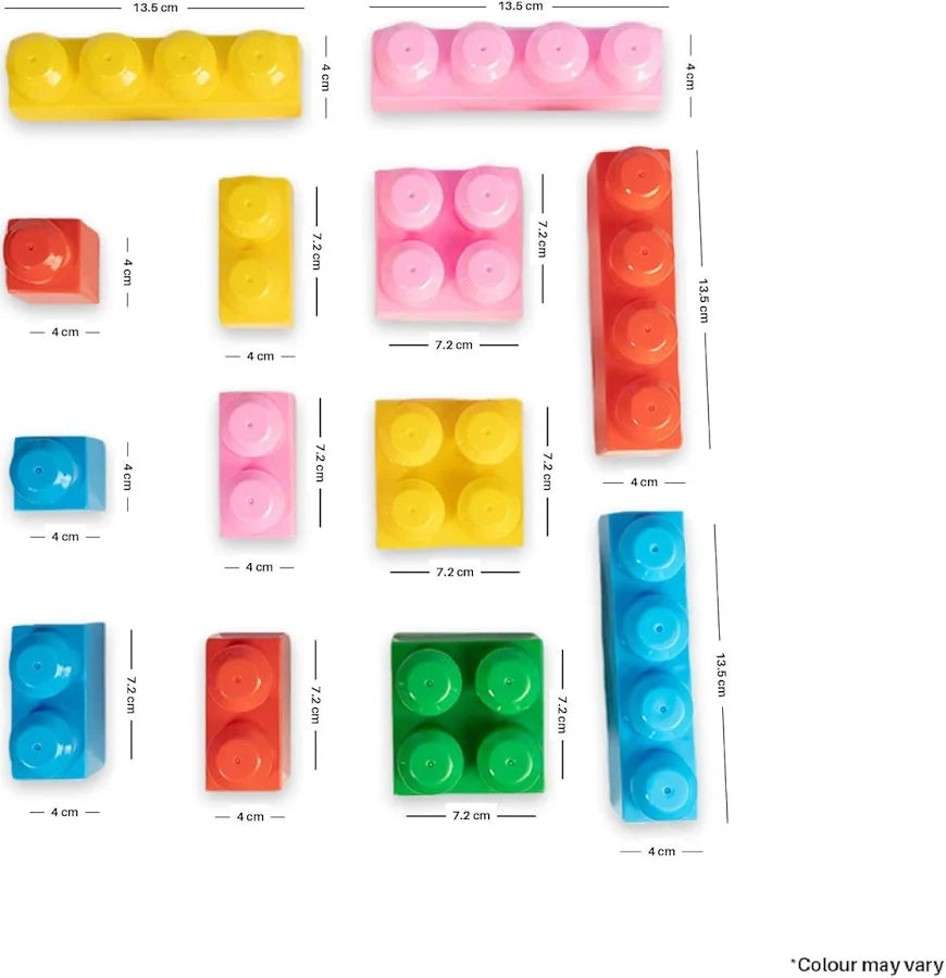 Ratnas's Giant Blocks 50 Pcs Big Building Bag with Big Building Blocks