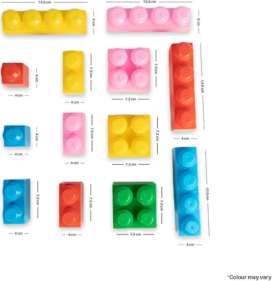 Ratnas's Giant Blocks 50 Pcs Big Building Bag with Big Building Blocks