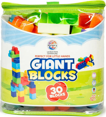Ratnas's Giant Blocks 30 Pcs Big Building Bag with Big Building Blocks (Copy)