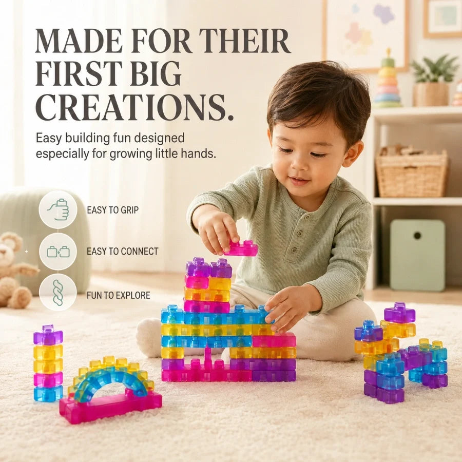 Scoobies Build-A-Squish Soft Blocks, 32 PCS Squishy Building Blocks for Kids