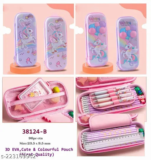 Pencil Pouch for School Children Unicorn Printed